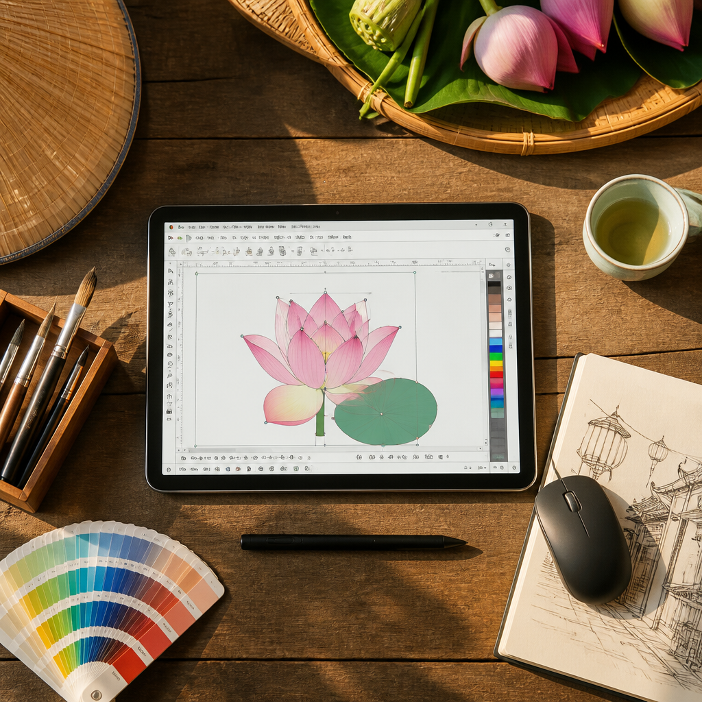 Minh họa các công cụ vẽ vector cơ bản trong CorelDRAW