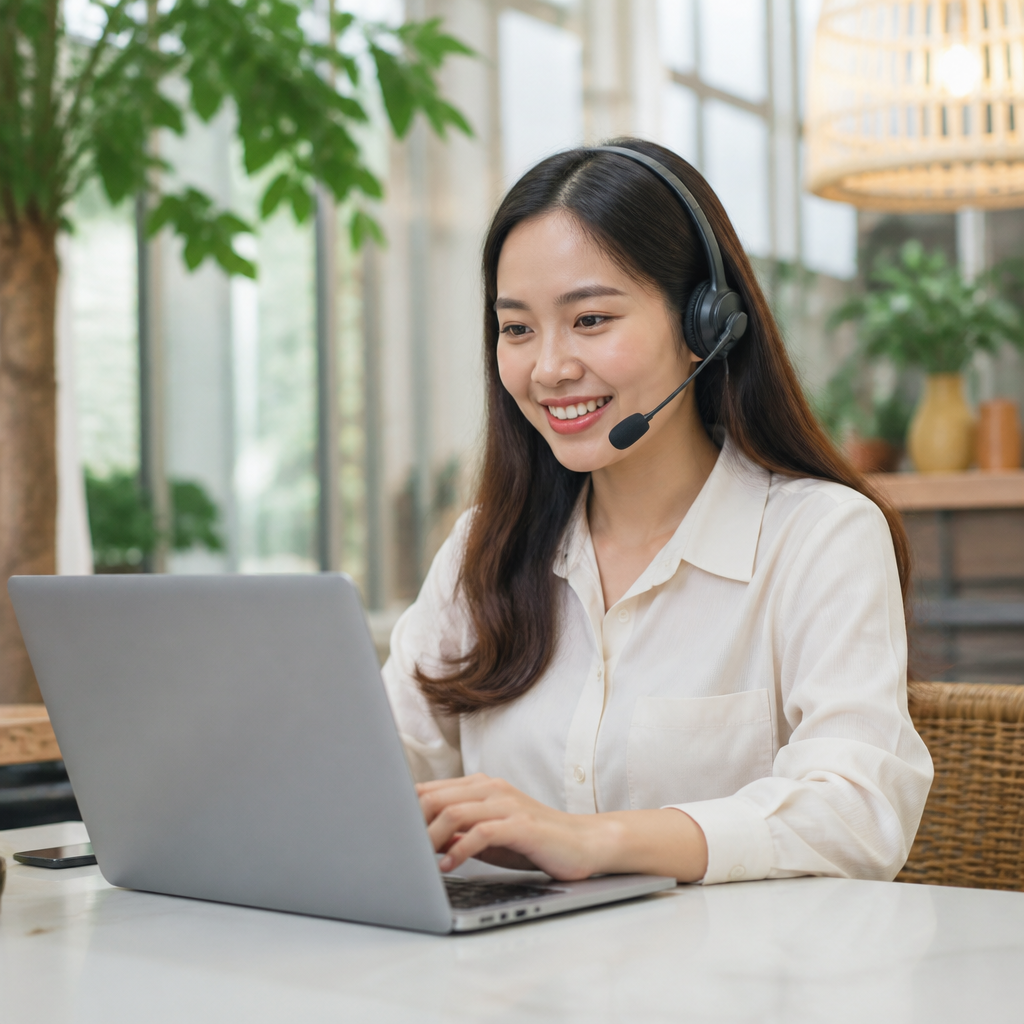 Nhân viên Laptoptcm hỗ trợ khách hàng trực tuyến về các vấn đề kỹ thuật