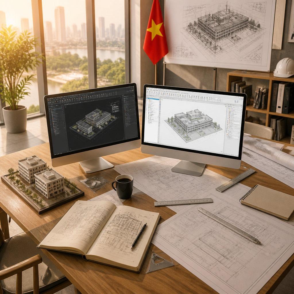 So sánh các phiên bản AutoCAD khác nhau trên màn hình máy tính