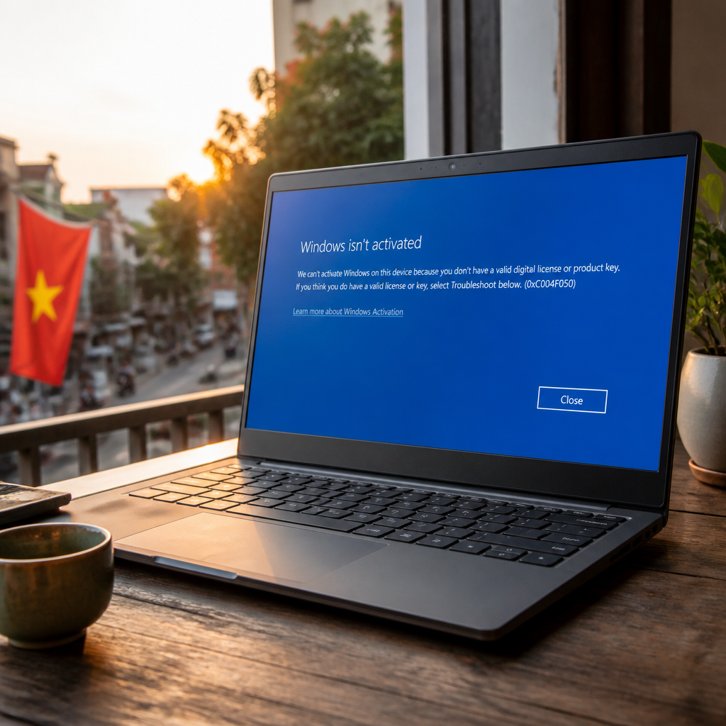 Hình ảnh minh họa các thông báo lỗi kích hoạt Windows, không kích hoạt được Office, sửa lỗi KMSpico, vấn đề AIO Tools, active Windows bị lỗi 2026.